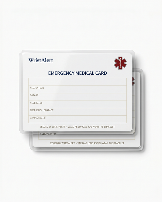 Laminated Emergency Medical Card® + Case
